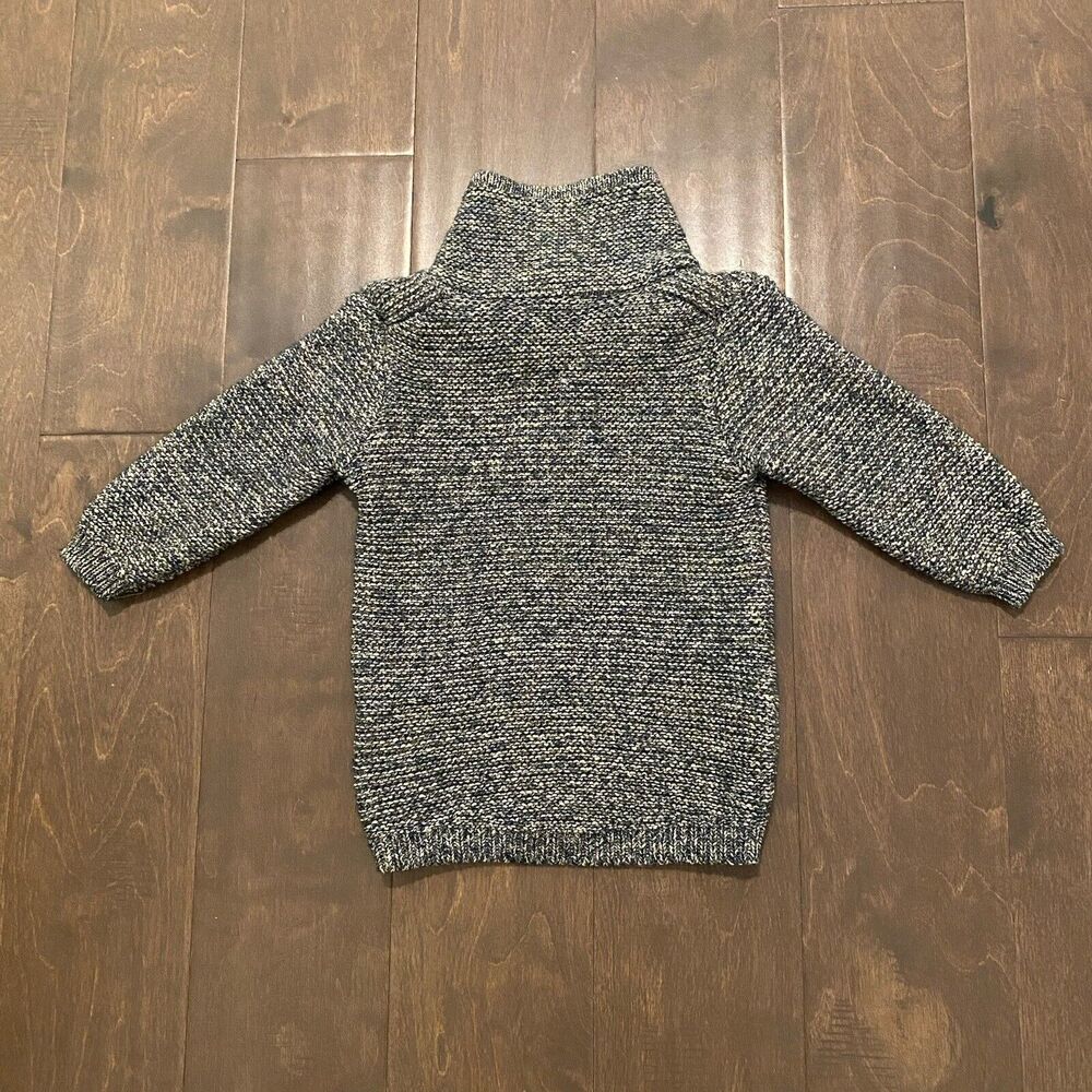 Zara Sweater Baby 9-12 Months Christmas Tree Cozy Blue Cream Terry Appliqué - Picture 6 of 12